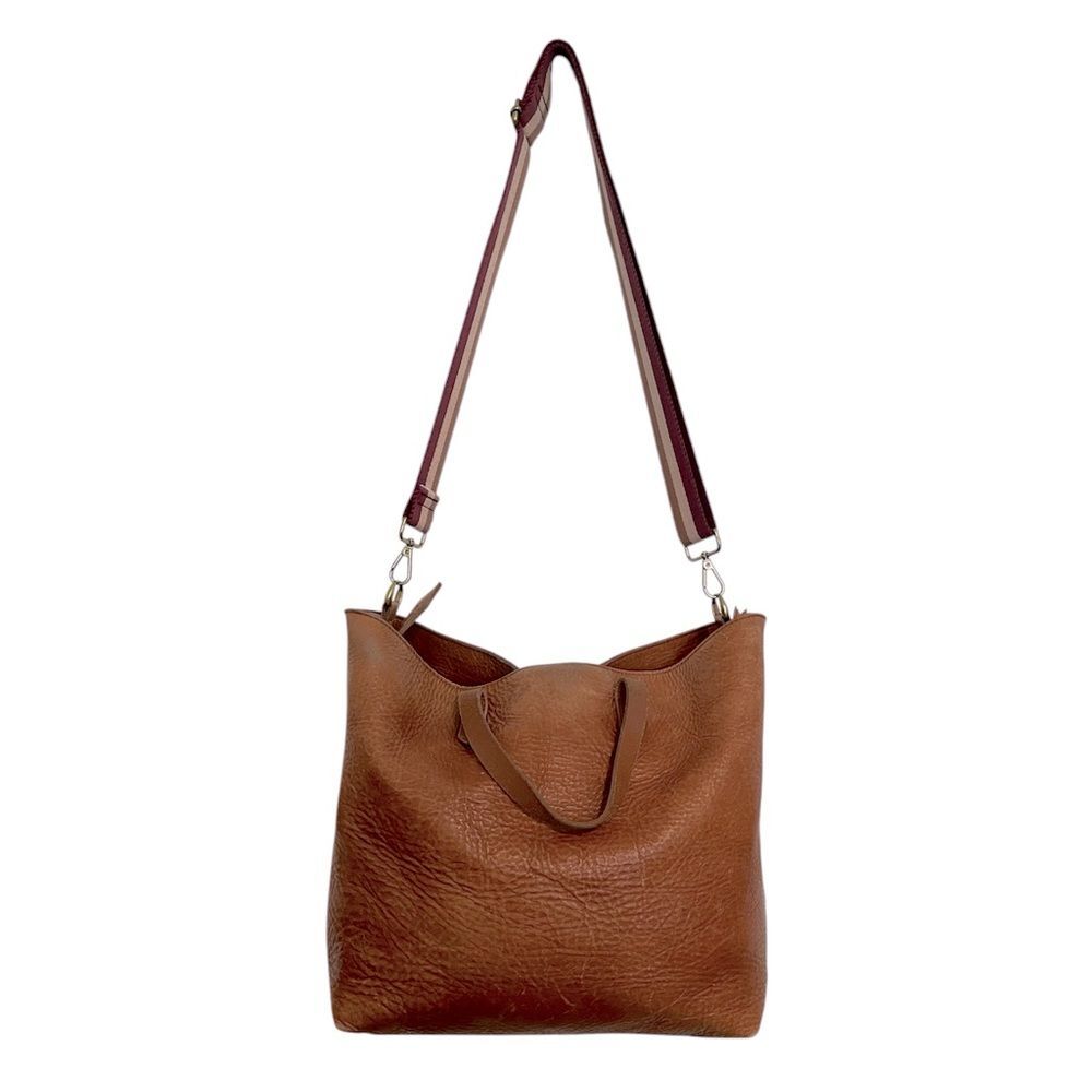 Madewell The Zip-Top Transport Carryall Bag Leather Shoulder Strap Tote H2584